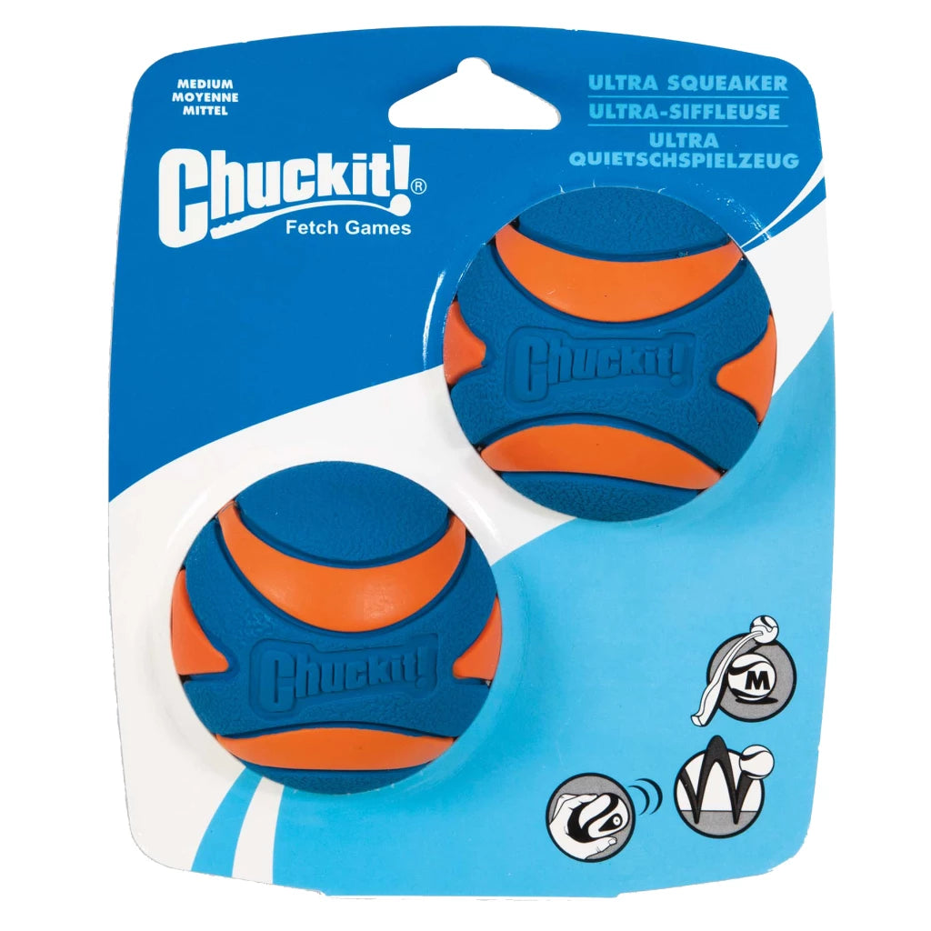 Chuckit Ultra Squeaker Ball Medium 6 cm 2er-Pack