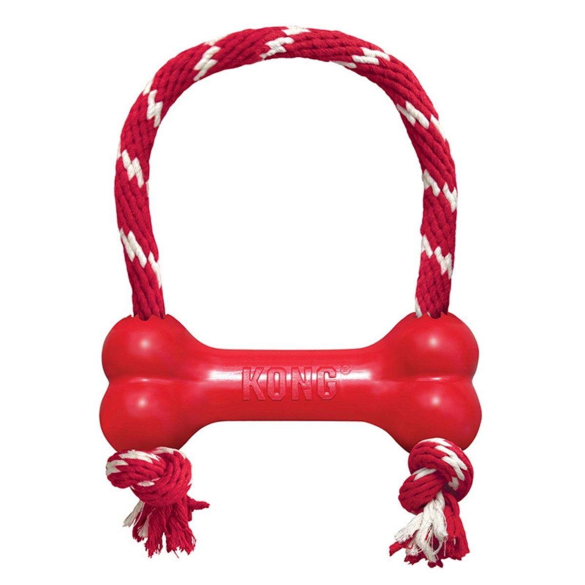 KONG Goodie Bone (M), Spielzeug-Knochen mit Seil
