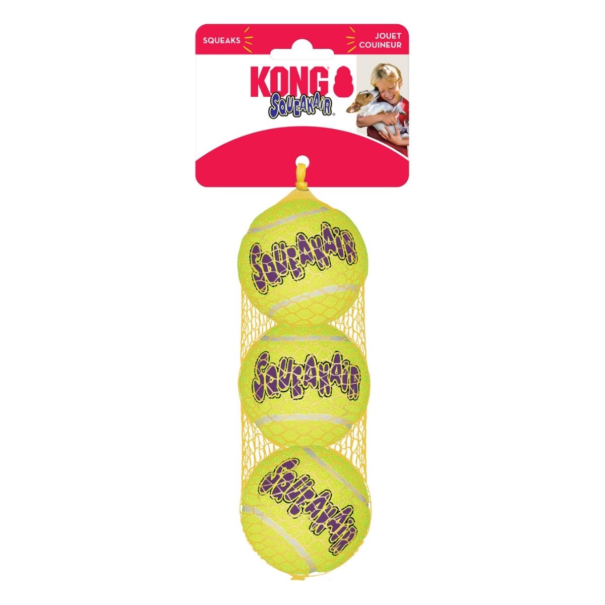 KONG SqueakAir Bälle (M) 6,3 cm, 3er-Pack