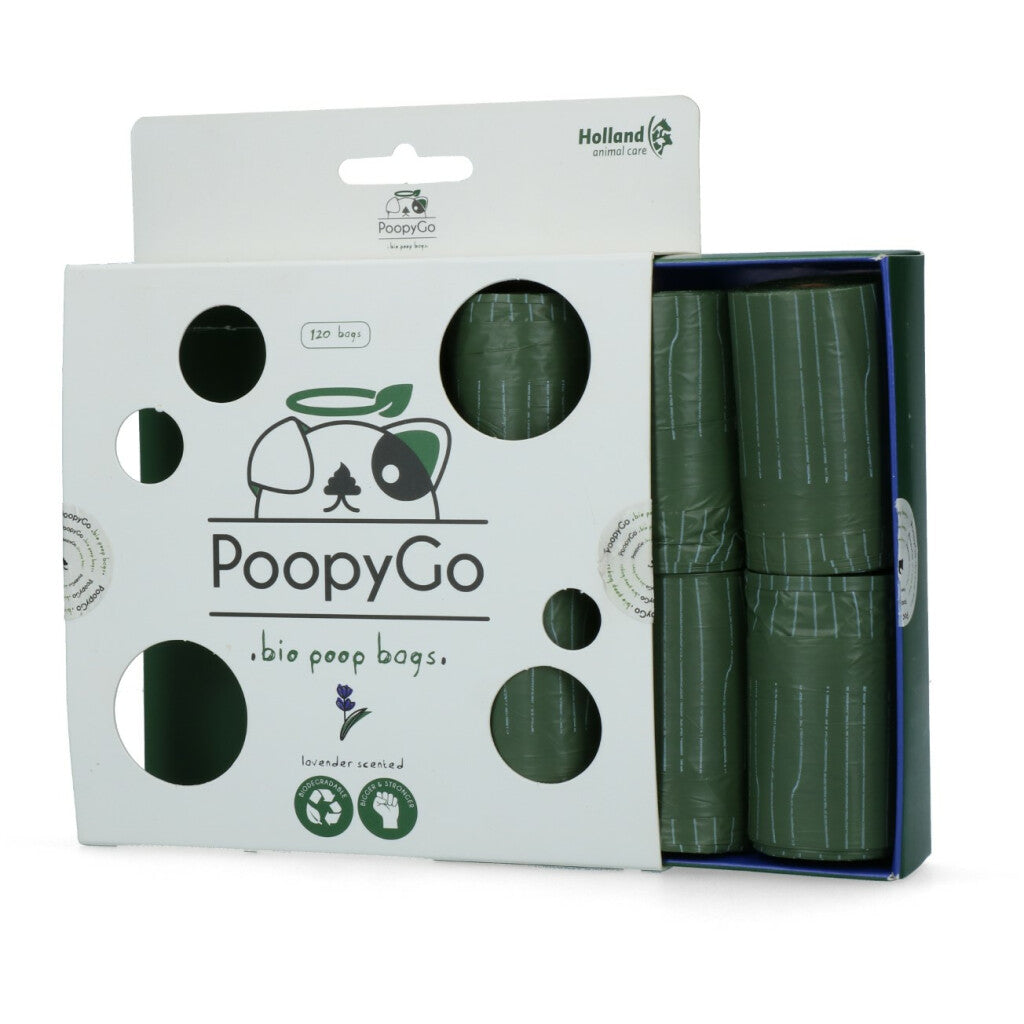 PoopyGo Kotbeutel Eco Umweltfreundlich 120 St. (8x15 Beutel) Lavendel