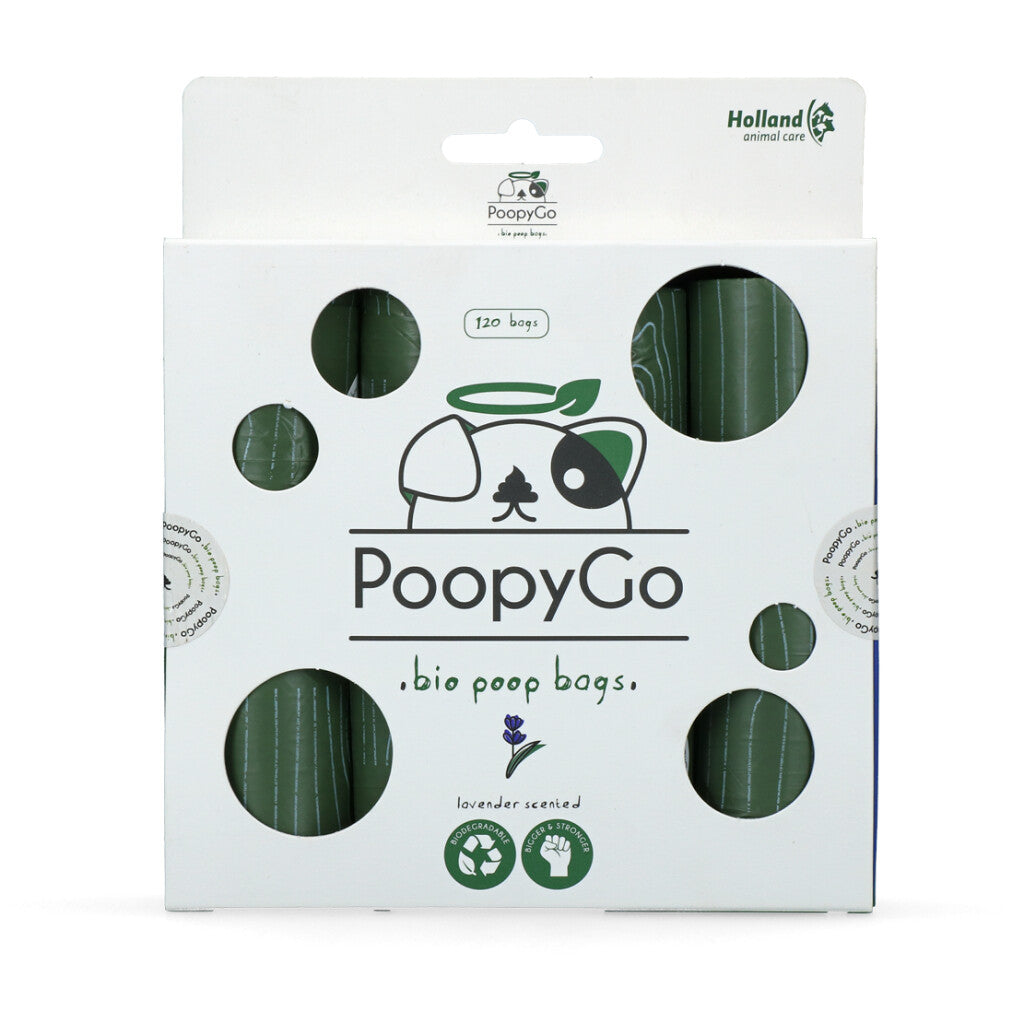 PoopyGo Kotbeutel Eco Umweltfreundlich 120 St. (8x15 Beutel) Lavendel