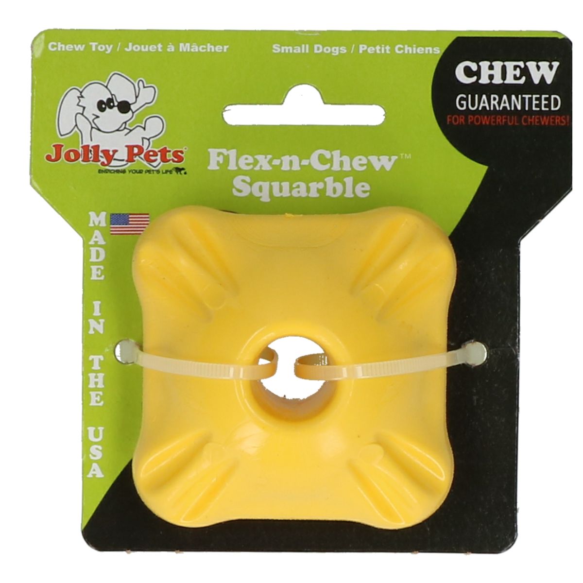 Jolly Flex-n-Chew Squarble Gelb Small Kauspielzeug für Hunde