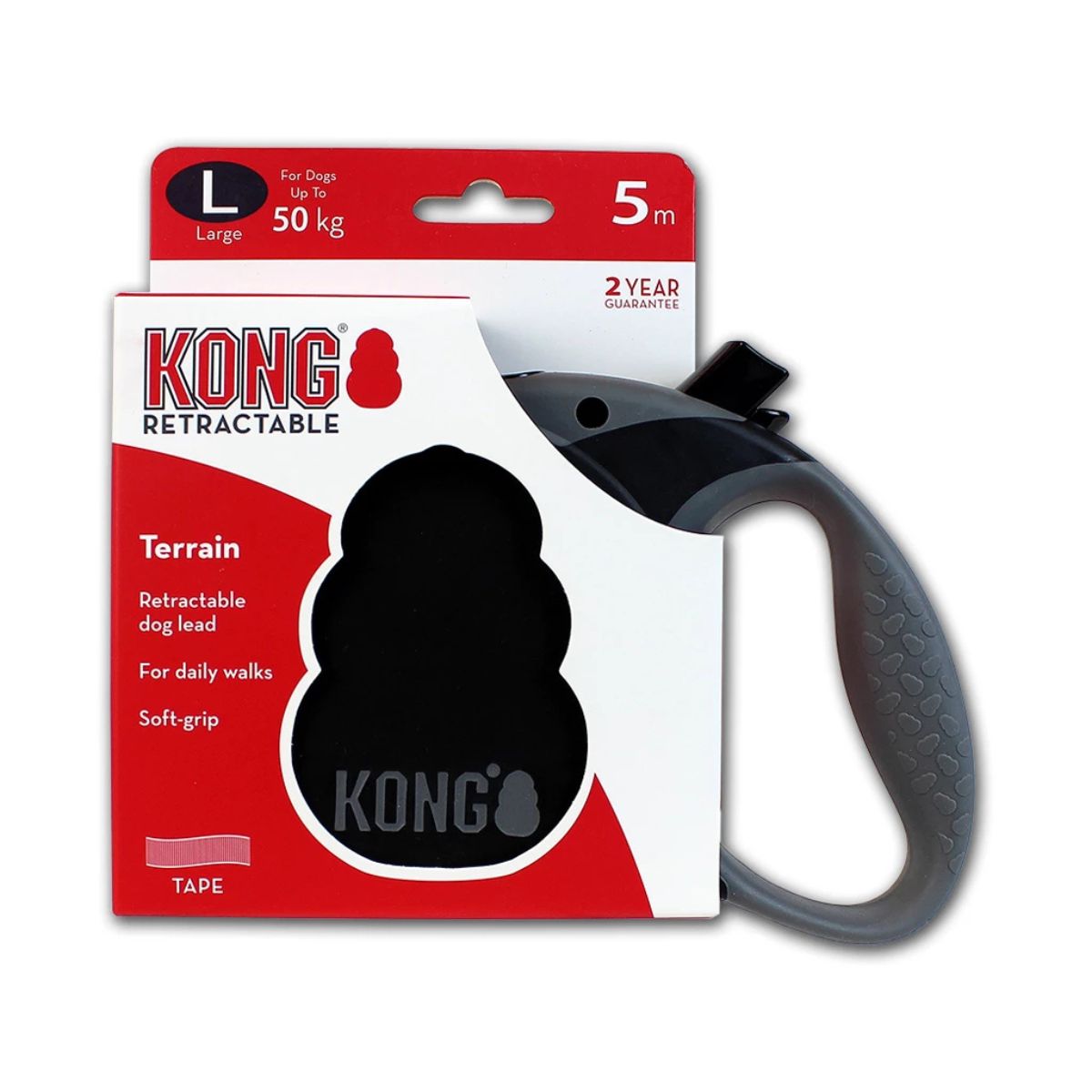 KONG Retractable Leash - Terrain Schwarz, Rollleine