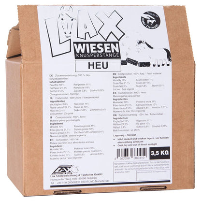 Lax Wiesen Knusperstange Heu für Pferde, 4 Stück, 3,25 kg