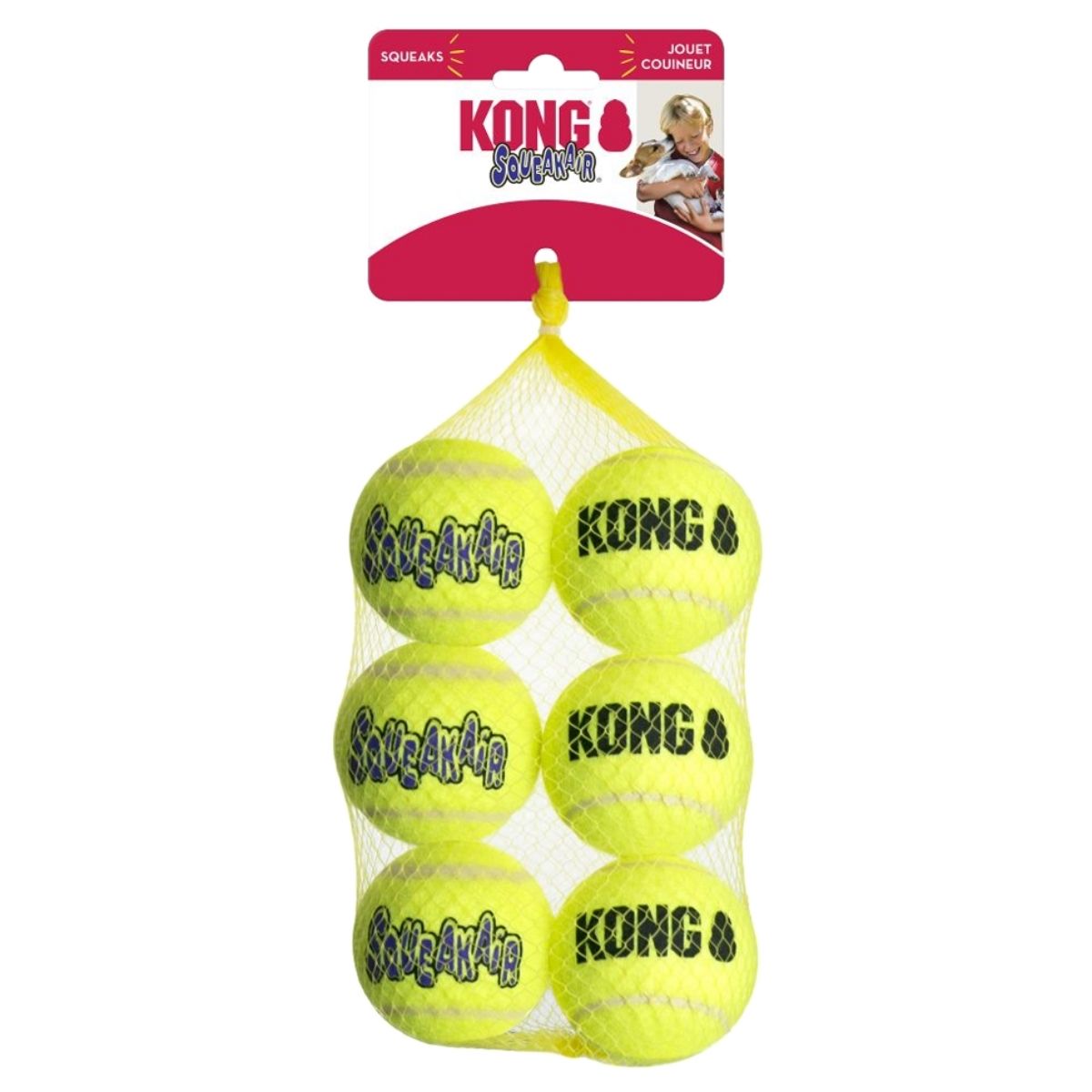KONG SqueakAir Bälle (M), Sechser-Pack 6,35 cm