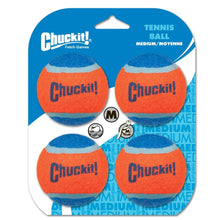 Chuckit Tennis Ball, Ball zum Apportieren für Hunde, Größe M, 4er Pack