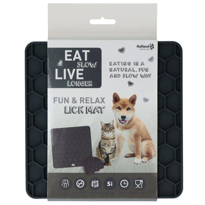 Eat Slow Live Longer Fun & Relax Schleckmatte Anti Schling Matte Anthrazit