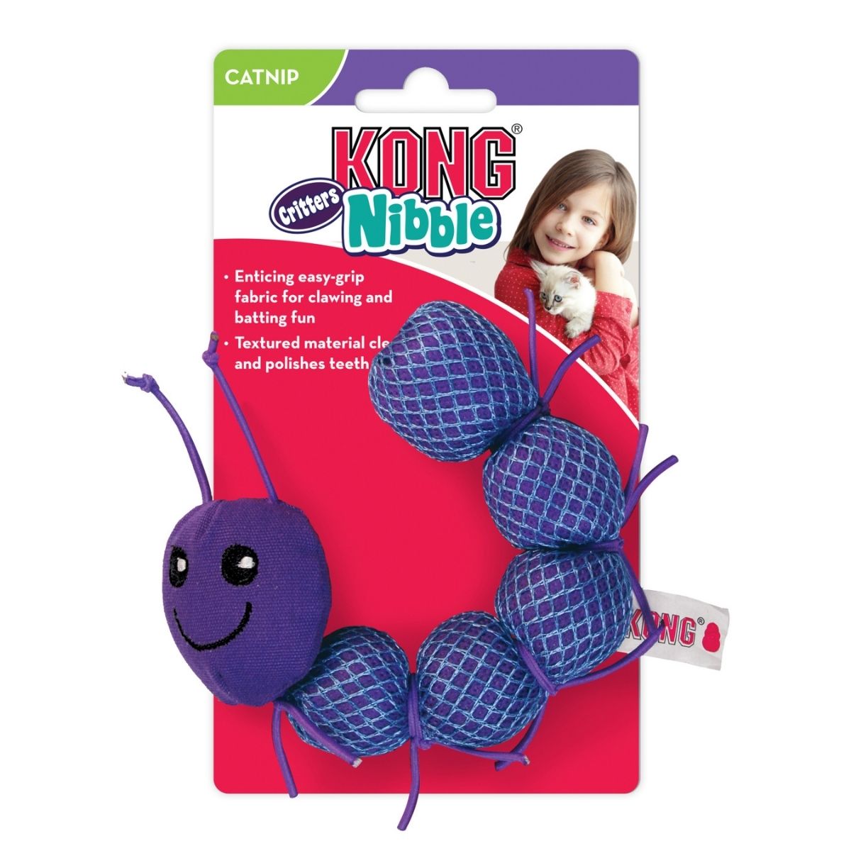 KONG Nibble Critters Catnipillar, Raupe mit Katzenminze