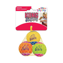 KONG SqueakAir Birthday Ball (M), Spielball für Hunde mit Quietscher, Dreier-Pack