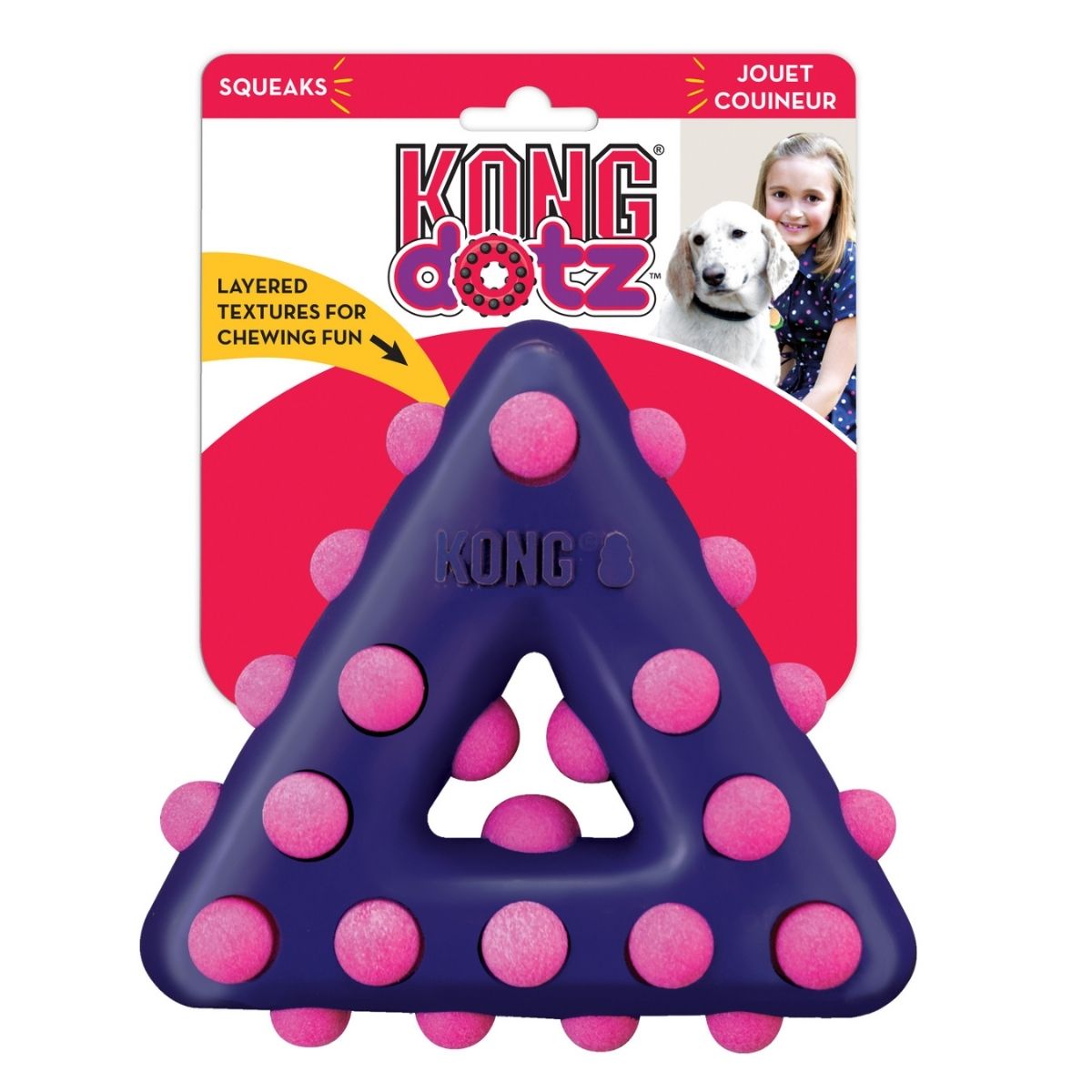 KONG Dotz Triangle (S), Kauspielzeug Dreieck 10,5 x 11 cm