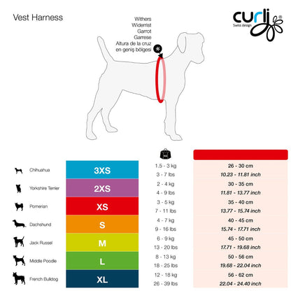 Curli Vest Hundegeschirr curli Clasp Schnalle Air-Mesh Moss (Grün)