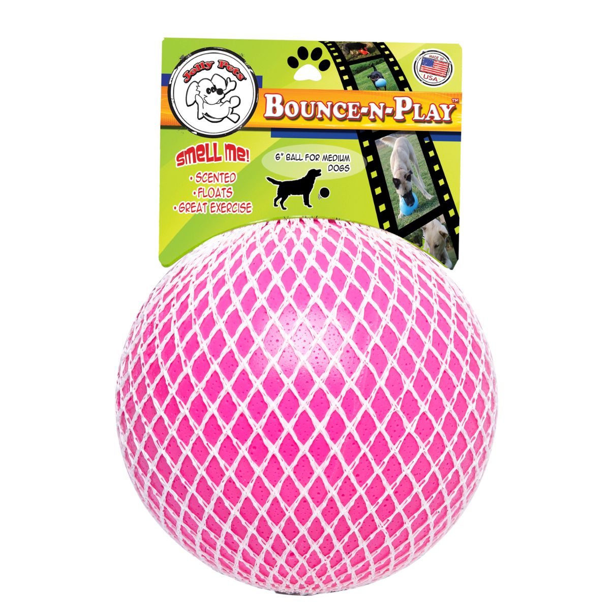 Jolly Ball Bounce-n Play 11cm Rosa (Kaugummi Duft)