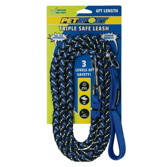 Triple Safe Hundeleine, blau, 1,8 M