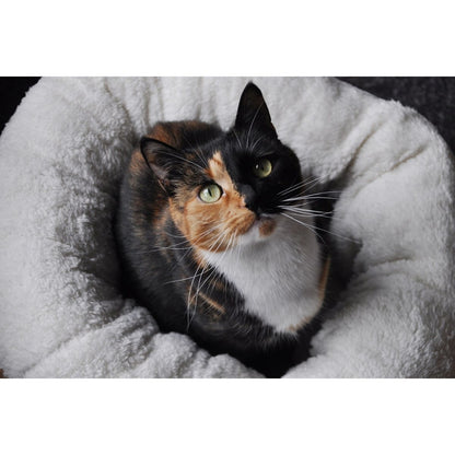 AFP Lambswool Donut, Rundes Bett, Grau, 45 cm