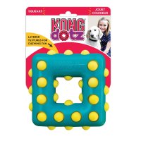 KONG Dotz Square (L), Kauspielzeug für Hunde 4-Eckig 15cm